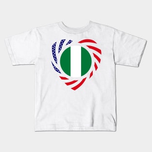 Nigerian American Multinational Patriot Flag (Heart) Kids T-Shirt